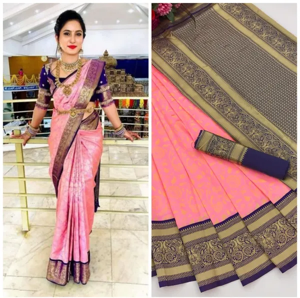 Pink_Embellished_Banarasi_Jacquard_Saree_(Pink)